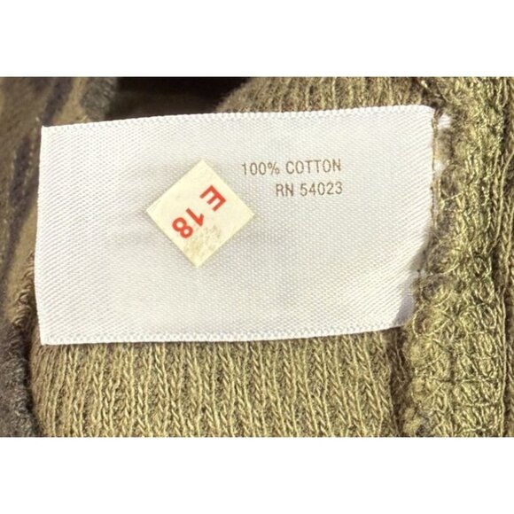 Old Navy Mens Green Camouflage Thermal Top Medium Waffle Knit Crewneck - Picture 9 of 10